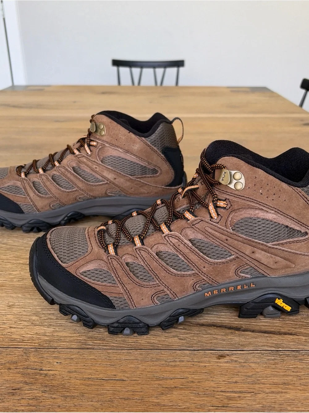 Merrell Moab 3 Mid Waterproof Hiking Boots - Brown & Black - Picture 3 of 8